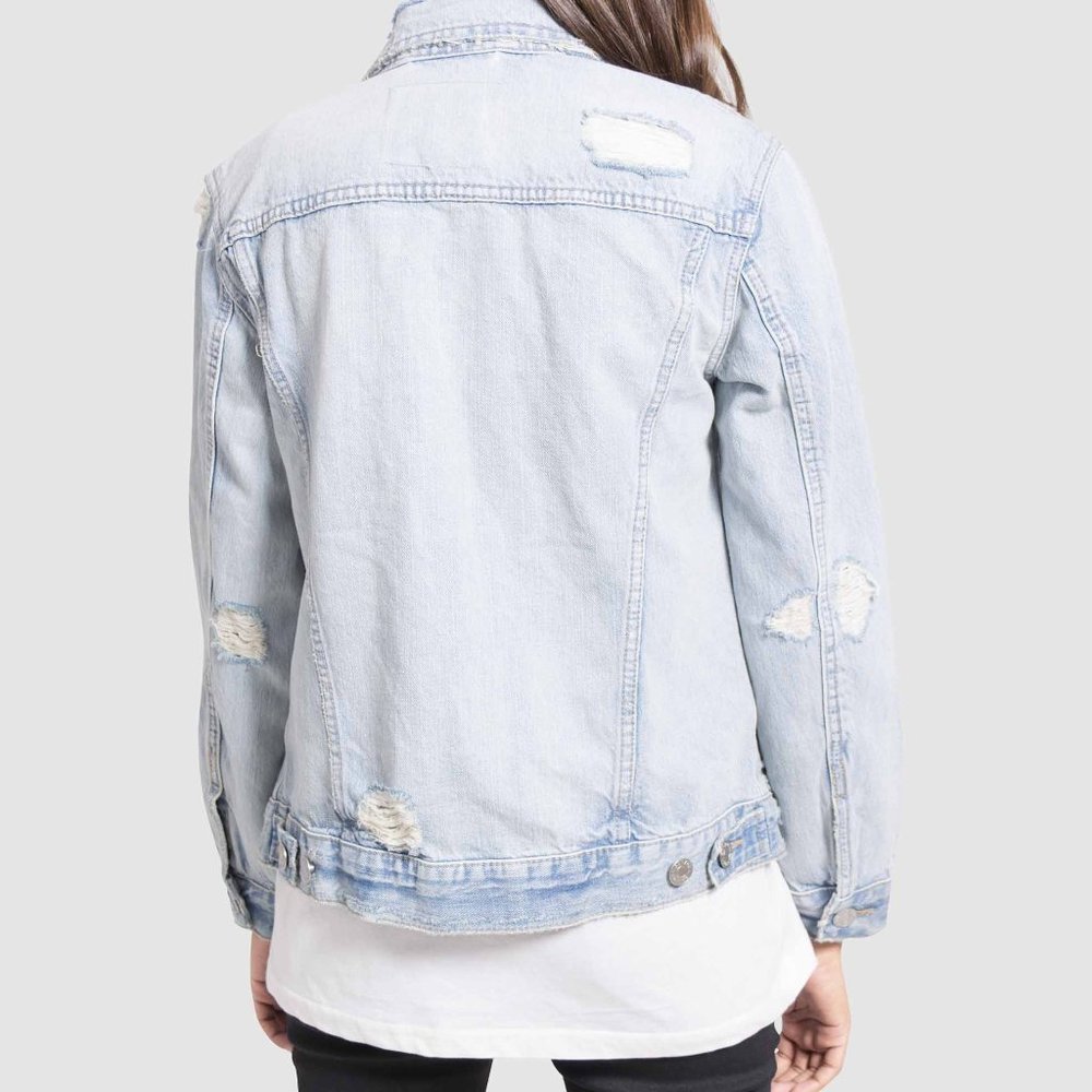 OLGYN Women’s Boyfriend Light Blue Denim Jacket - Picture 2 of 3